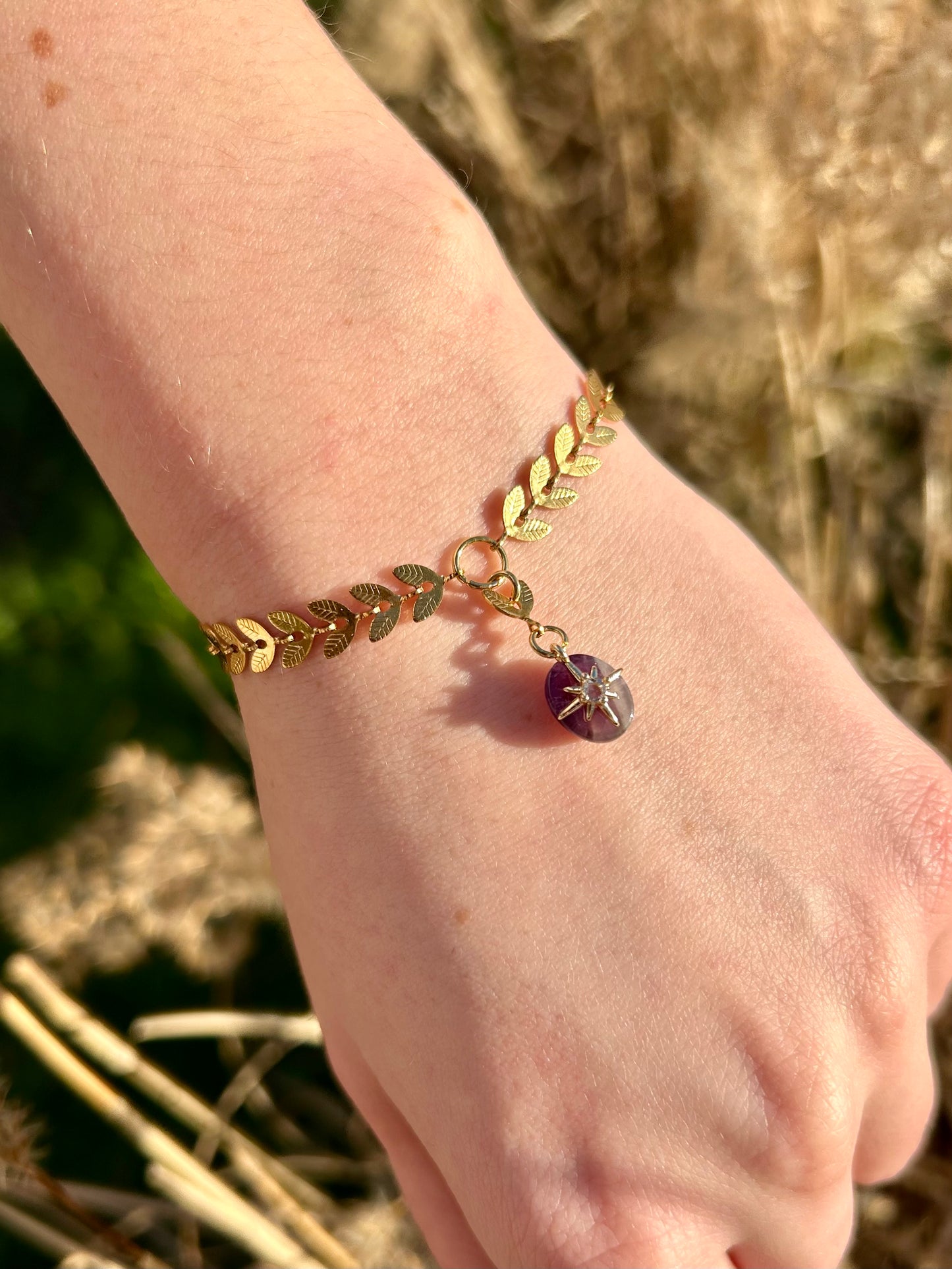 Bracelet Galadriel pierre naturelle personnalisable