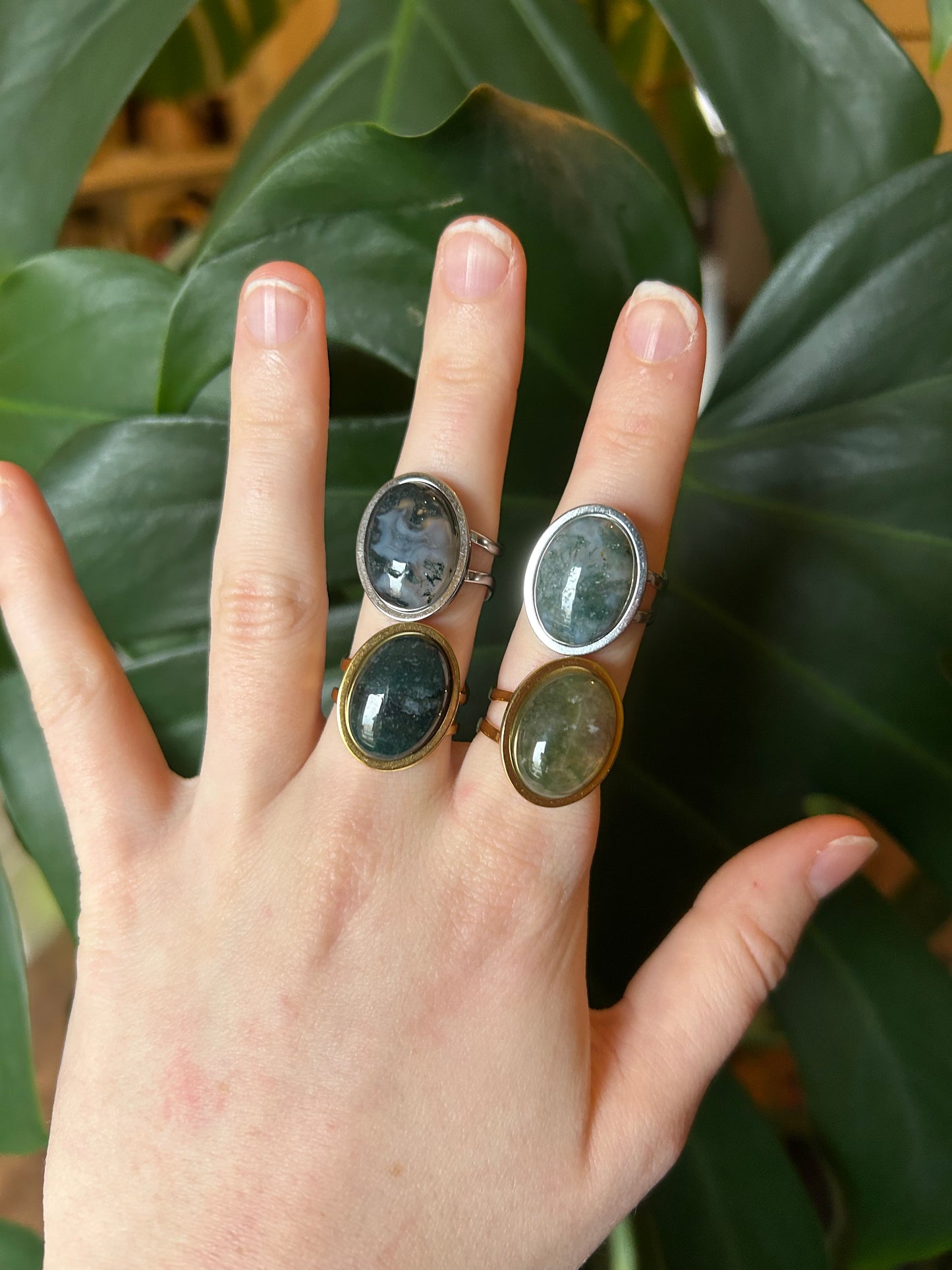 Bague ajustable Zeniba Agate mousse