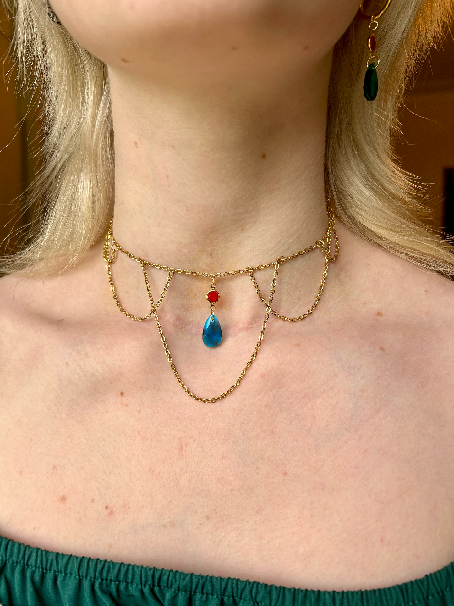 Collier élaboré Hauru Bleu canard