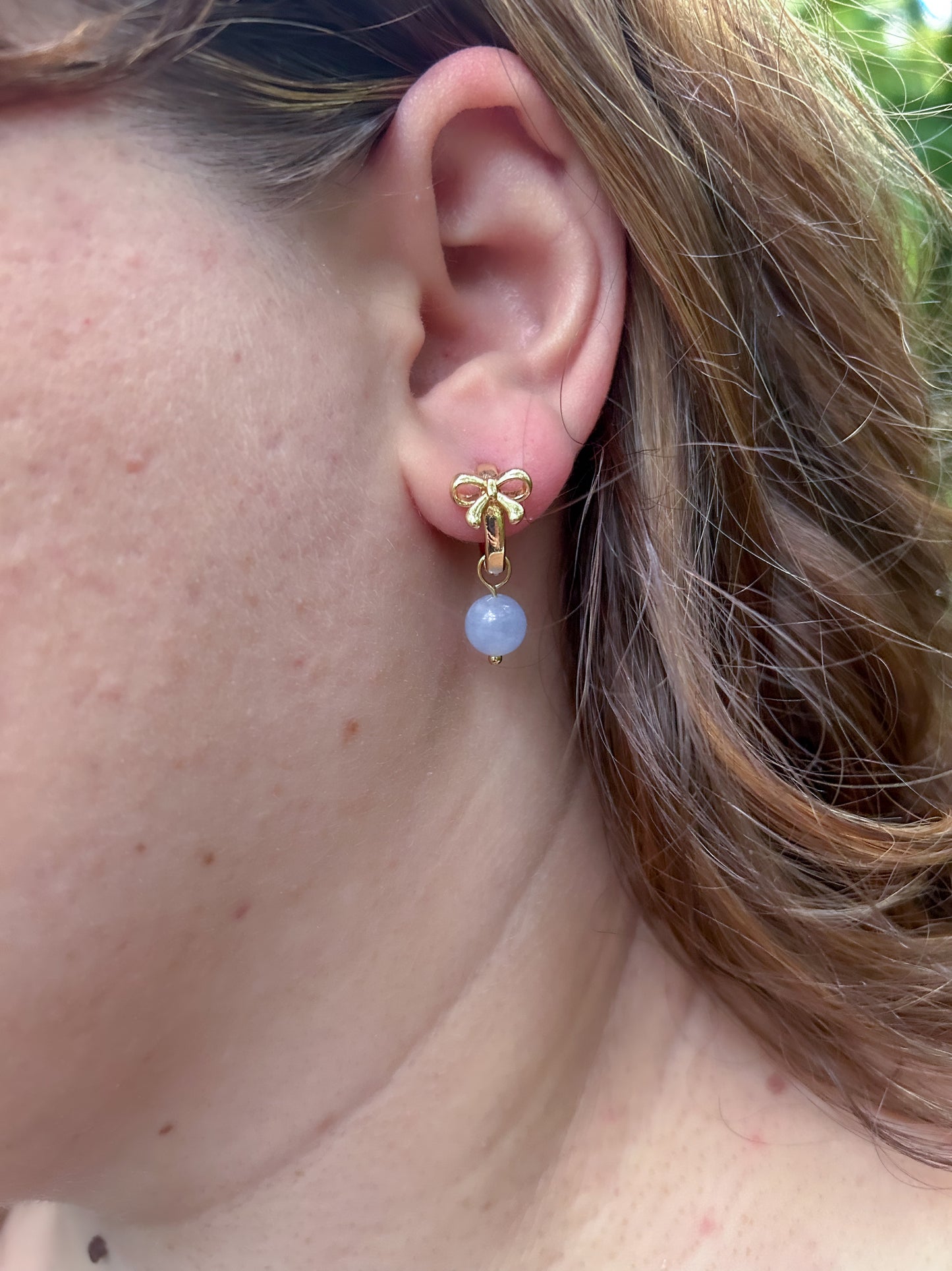 Boucles d’oreilles Alice aigue marine 2en1