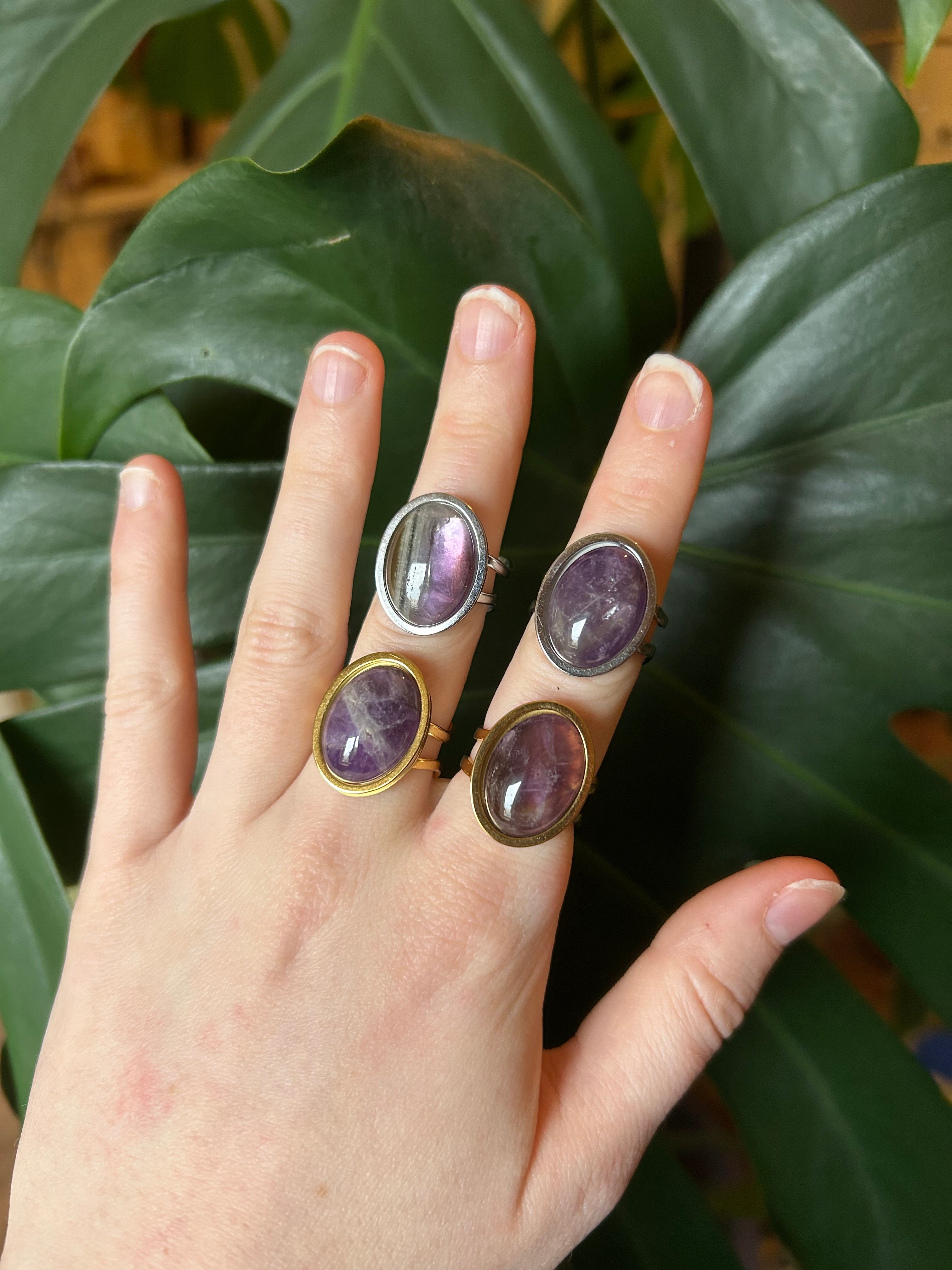 Bague ajustable Yubaba Améthyste