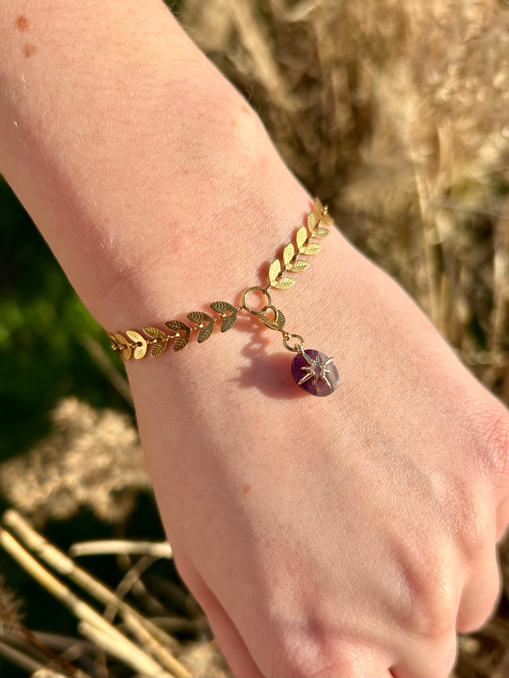 Bracelet Galadriel pierre naturelle personnalisable