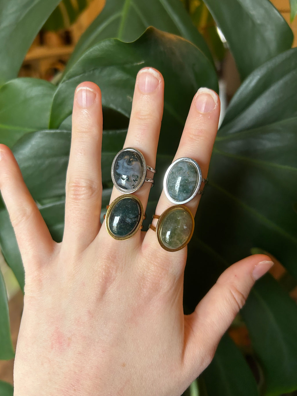 Bague ajustable Zeniba Agate mousse