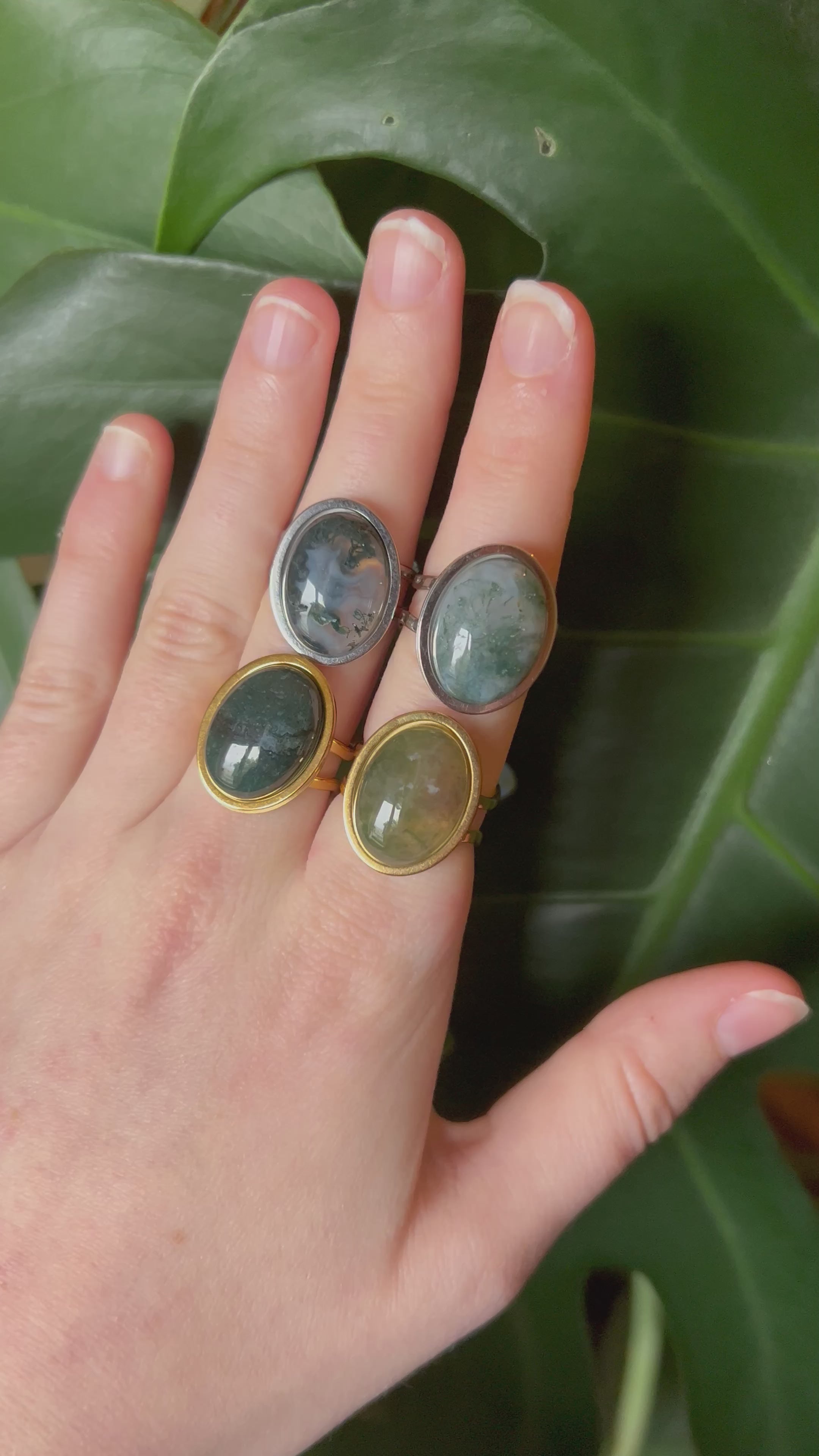 Bague ajustable Zeniba Agate mousse