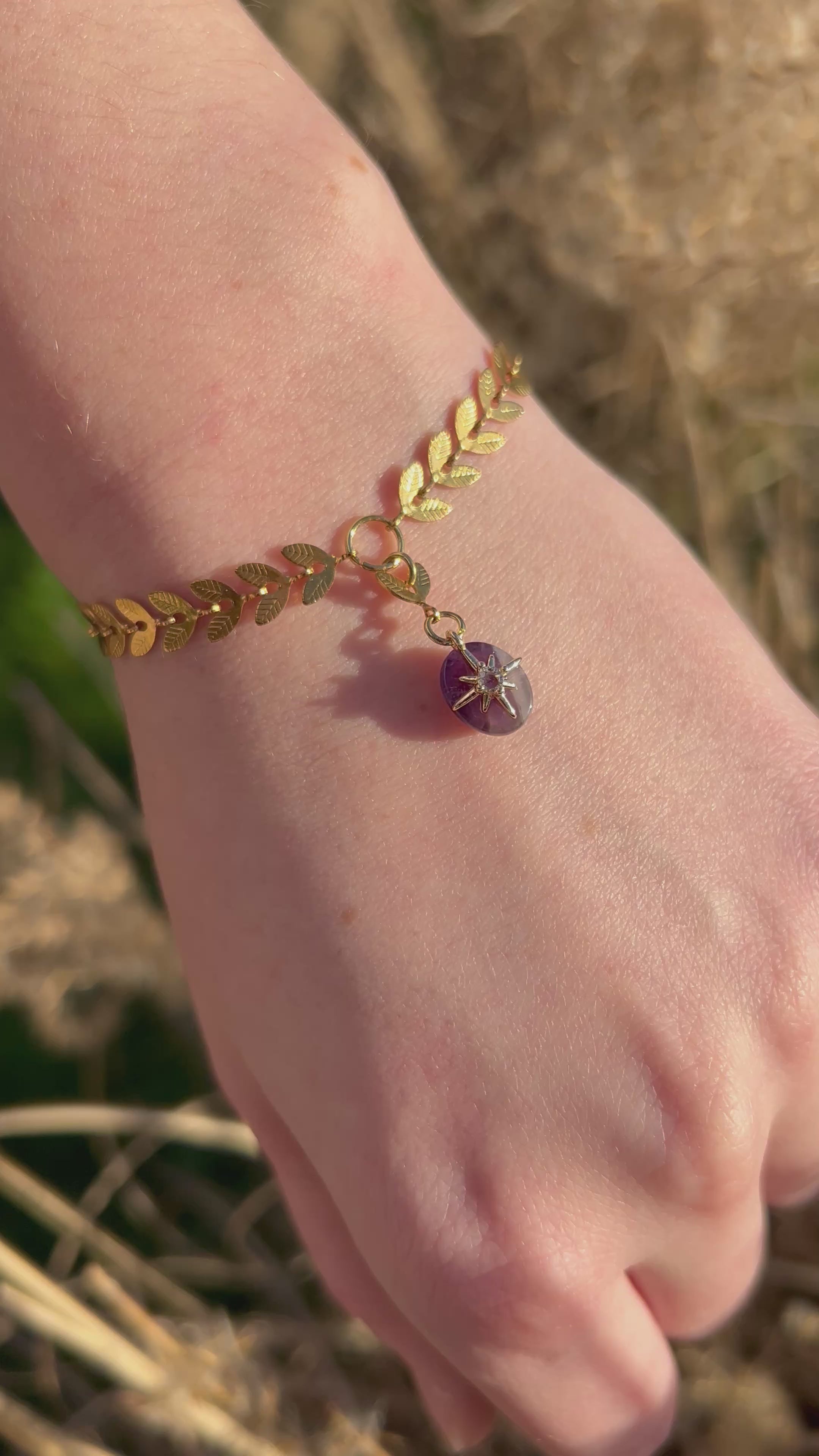 Bracelet Galadriel pierre naturelle personnalisable