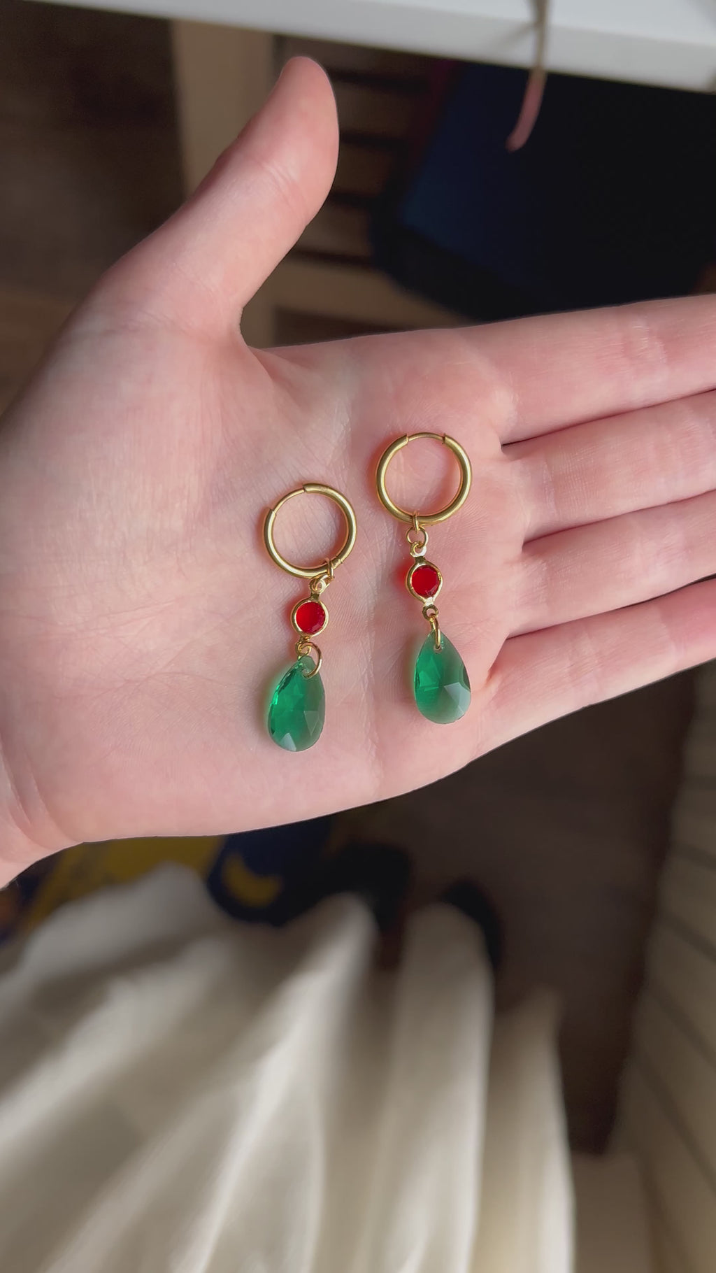 Boucles d’oreilles Hauru vert