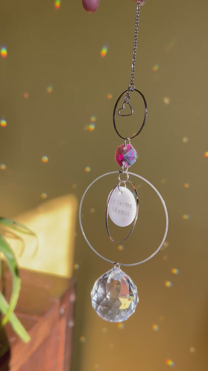 Suncatcher Rhéa gravure sur nacre au choix